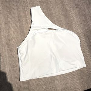 Alphalete Asymmetrical Sports Bra White